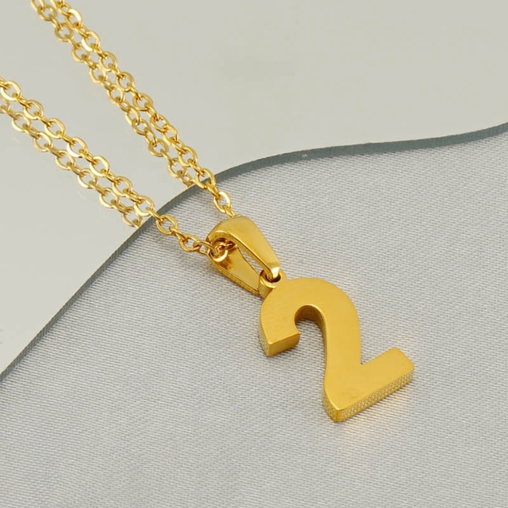 18K Gold Plated Lucky Number Necklace*Angel Number Charm*0123456789 Pendant*ZX - Picture 6 of 15